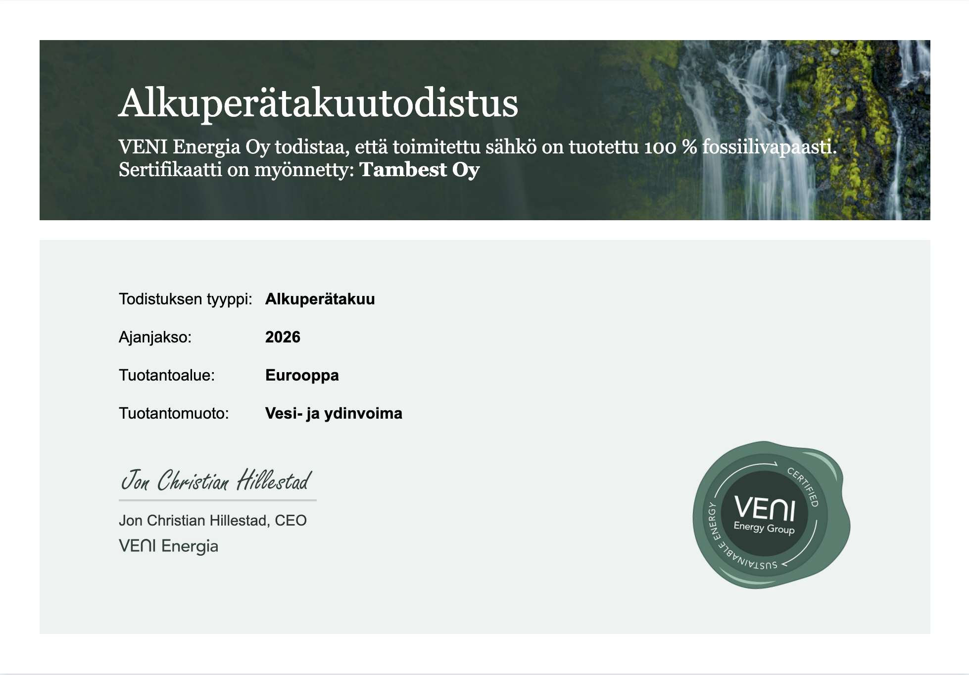 tambest-vastuullisuus