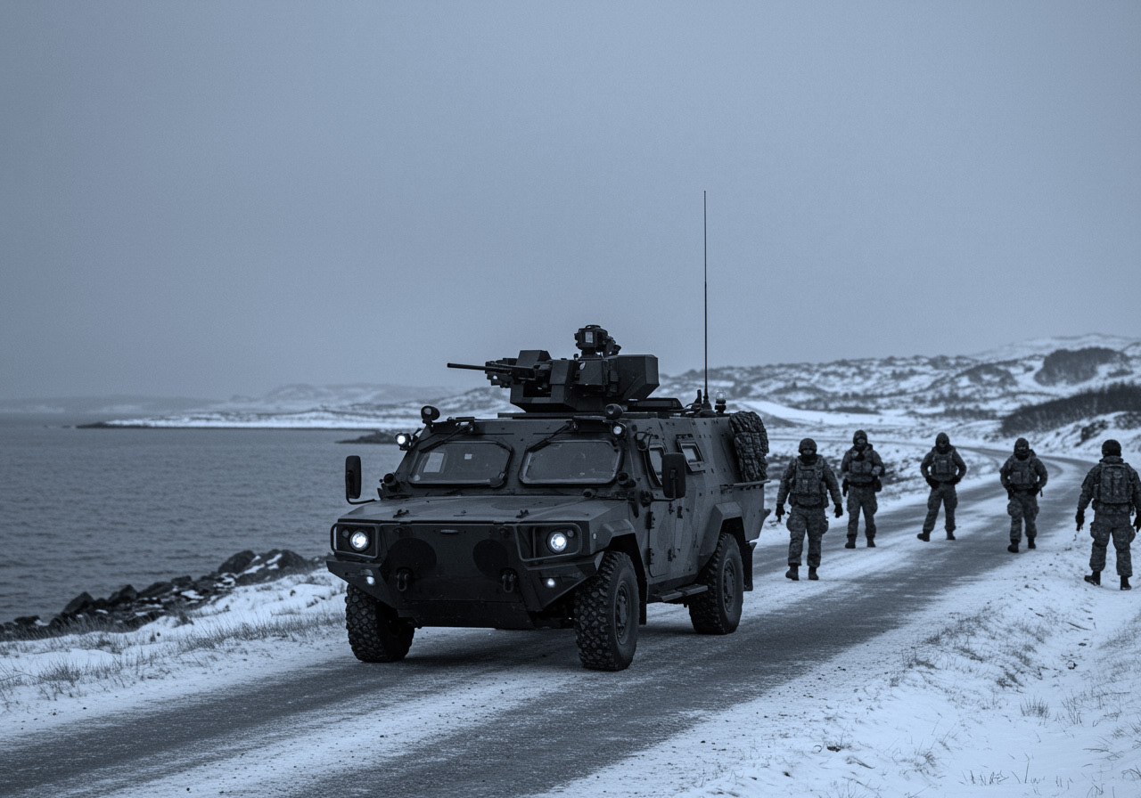 Tambest armoured vehicle equipped with bullet-resistant glazing in Arctic operations